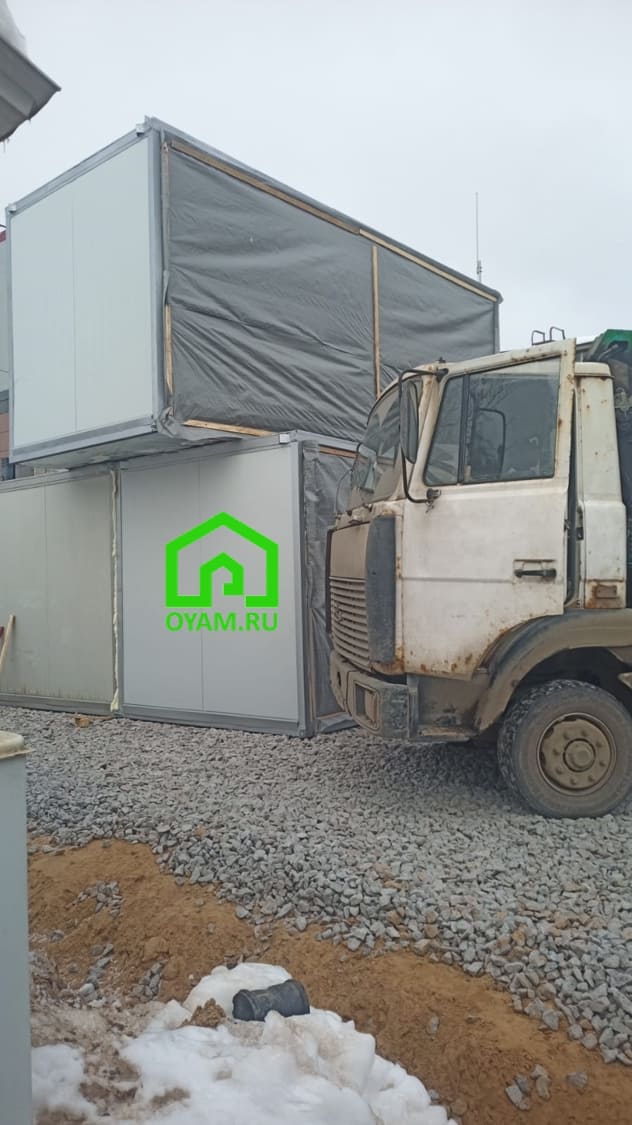 Монтаж модульного здания 6х9.6