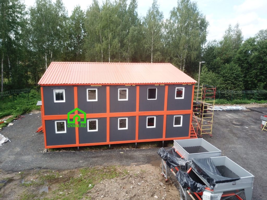 Монтаж модульного здания 12х12