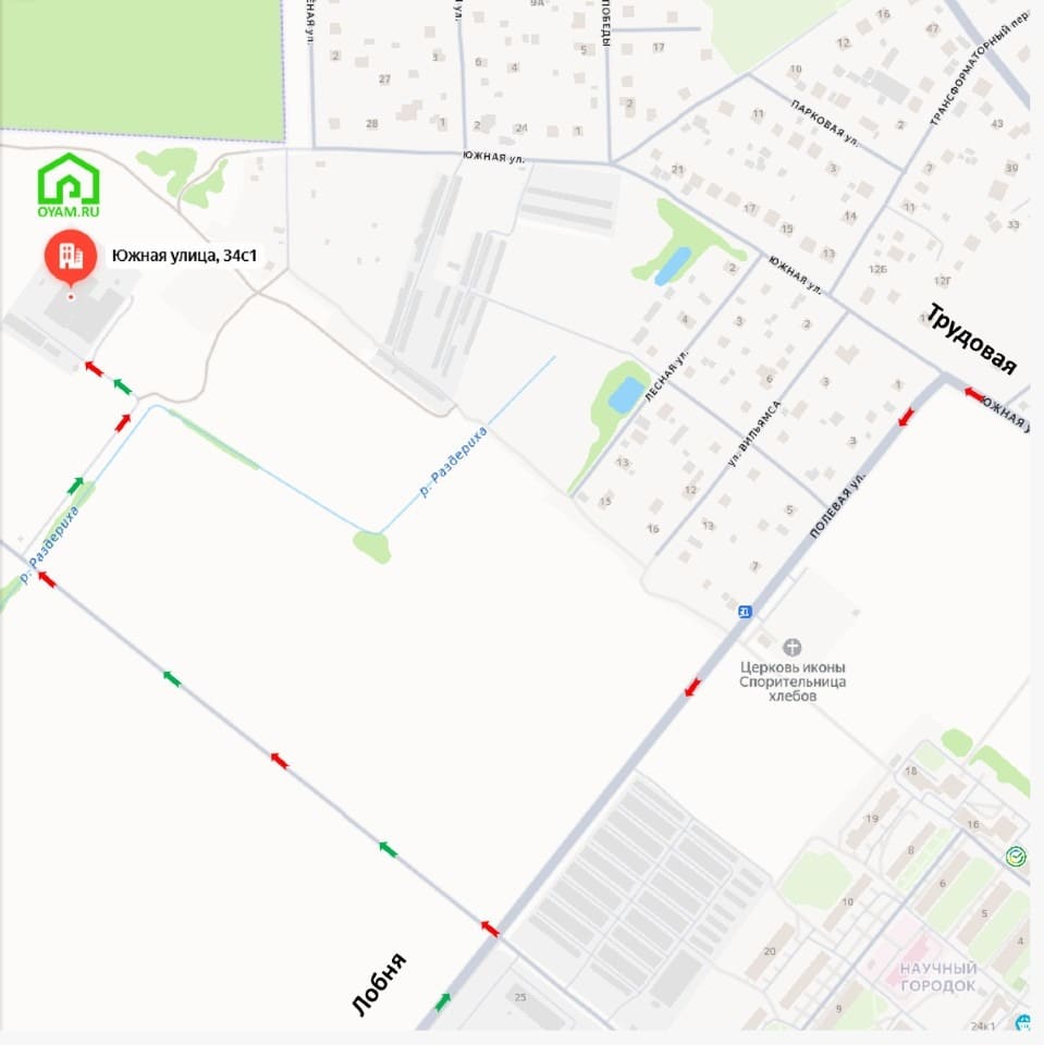 Карта проезда к производству